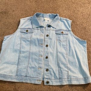 Plus Size Denim Vest